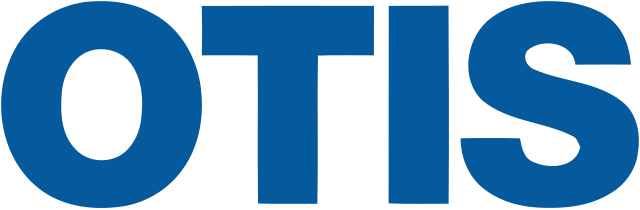 The image shows the word "OTIS" in bold, blue, uppercase letters on a light background, often associated with Automated Robotic Parking Systems.