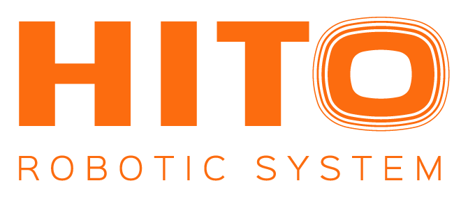 Orange text logo with "HITO" in bold uppercase letters, the "O" stylized with concentric rounded squares. Below, smaller orange capitals read "ROBOTIC SYSTEM," highlighting expertise in Automated Robotic Parking Systems.